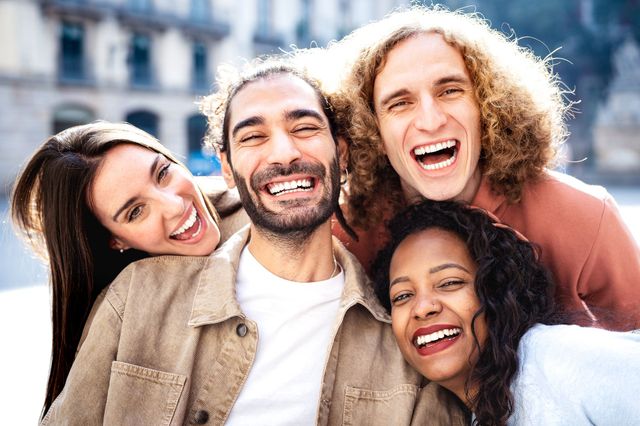 Group of happy dental patients in Tustin, CA