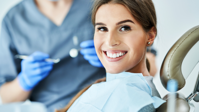 Dental patient during cosmetic dentistry appointment in Tustin, CA